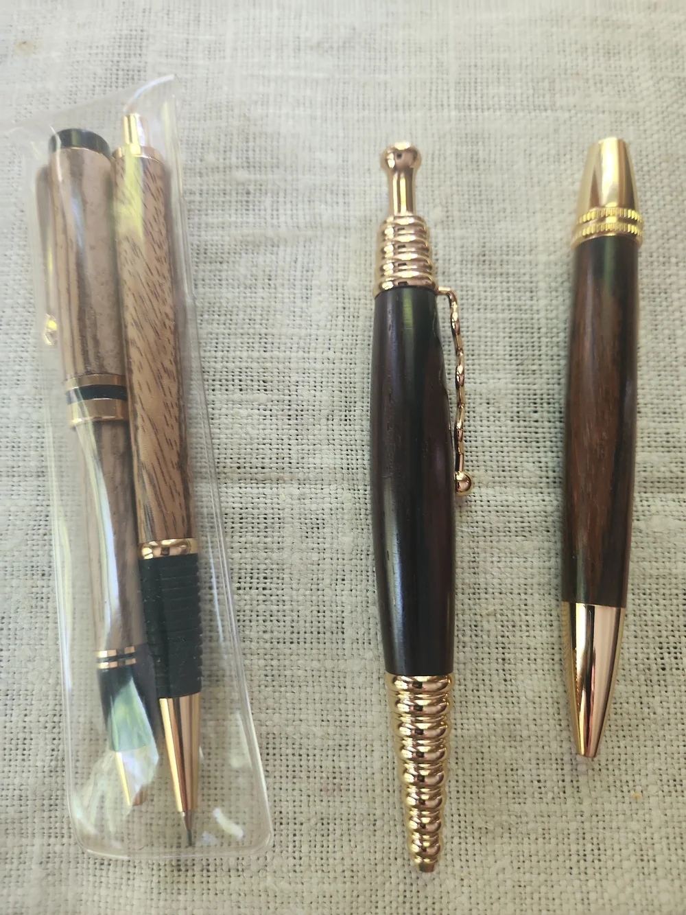 Decorative Notecard Set&Wood&Gold Tone Matching Pens